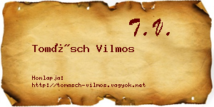 Tomásch Vilmos névjegykártya